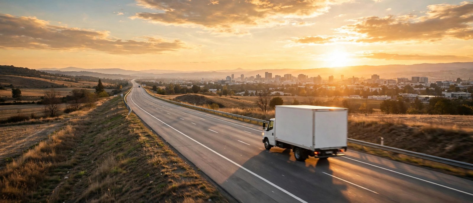 King Movers truck on the motorway between cities